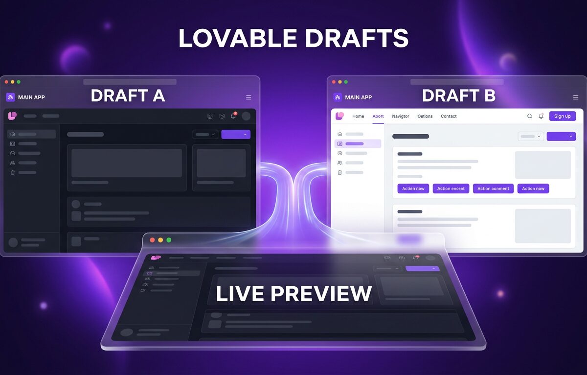 Lovable introduces drafts: parallel front-end testing workspace with live preview panels