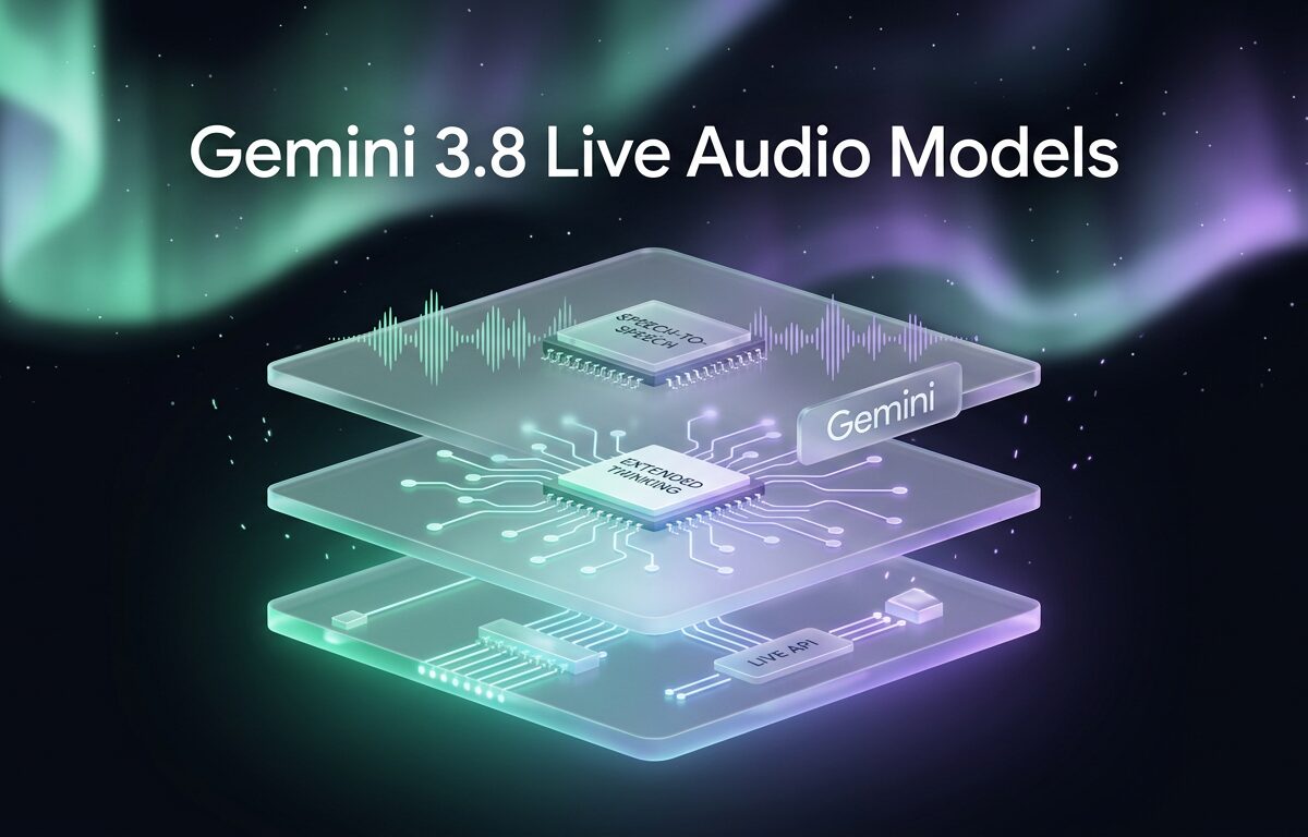 Gemini 3.8 Live developer architecture showing layered speech-to-speech processing and API integration tiers.