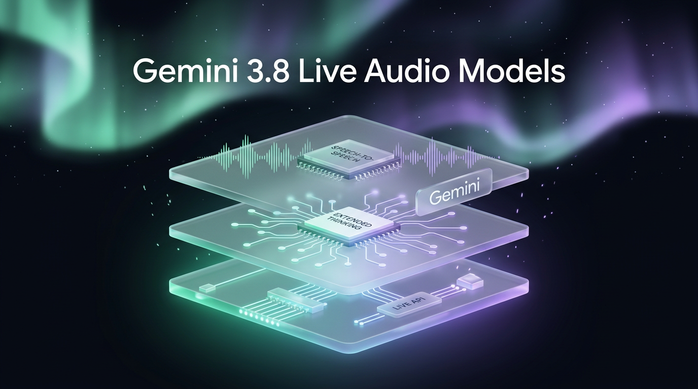 Gemini 3.8 Live developer architecture showing layered speech-to-speech processing and API integration tiers.