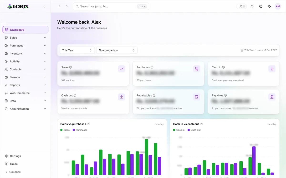 LORIX shown in the Aurora theme